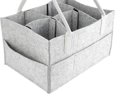 grey felt nappy caddy