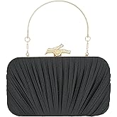 MAIRLOM Clutch Purses for Women Pleated Clutch Bag Evening Handbag with Chain for Wedding Party