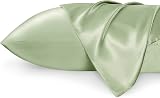 Bedsure Satin Pillowcase Hair Skin 2 Pack Queen 50x75 Laurel Green