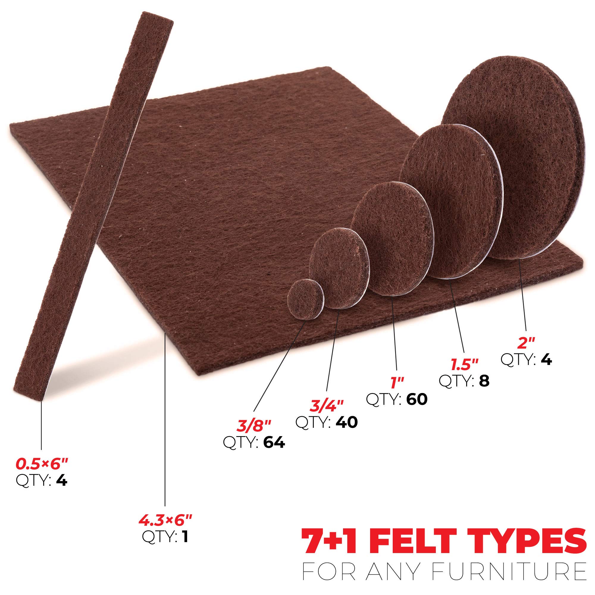 XPROTECTOR Premium Ultra Large Pack Felt Furniture Pads 181 Piece