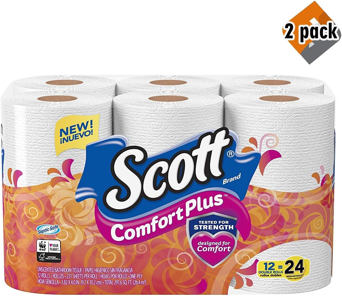 Equal To 48 Regular Rolls Scott Toilet Paper 24 Double Rolls Septic Safe Household Supplies Cleaning Toilet Paper