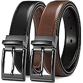 CHAOREN Reversible Belt Men 1 Piece - 1.25" Leather Dress Belt - Trim to Fit for Elegant Style
