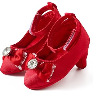 Jastore Newborn Baby Girls Princess Shoes Bowknot High Heels Soft Sole Crib Shoes Infant Dress Shoes