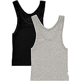 Hanes Women's Originals Comfywear Rib Crop Cotton Tank Top (2-Pack)