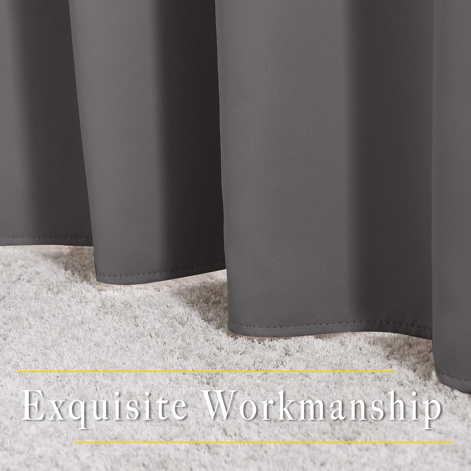 NICETOWN Blackout Curtains Panels for Bedroom - Window Treatment Thermal Insulated Solid Grommet Blackout Drapes for Living Room (Set of 2 Panels, 52 by 45 Inch, Grey): Home & Kitchen