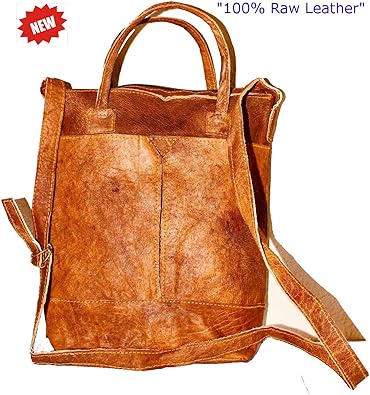 raw leather tote