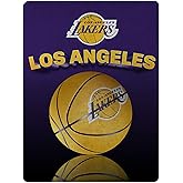 Northwest NBA Los Angeles Lakers Super Plush Micro Raschel Throw, 46" x 60", Team Colors, Grids