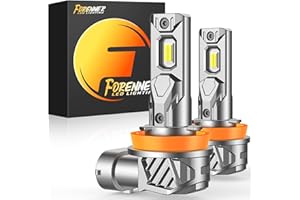 forenner H11 Light Bulbs, 36000LM Ultra Brightness H11 H8 H9 H16 Bulbs with No Adapter Required, 1:1 Min Quick Setup, IP68 Waterproof, Pack of 2