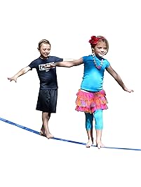 Beginner Slackline by "Goodtimes" - 48' Long and 2" Wide Extra Soft Nylon Webbing W/ Durable Safety Ratchet + Easy Slacklines Set Up Guide. The Best Slacklining Gift Kit. Great for Kids Adults Teens