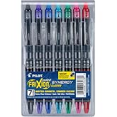 PILOT FriXion Synergy Clicker Erasable Gel Pens, 0.5mm, Assorted, 7-Pack | Refillable, retractable colored gel ink pens, extra fine point 0.5 mm for clean writing, erasable gel pens for planners