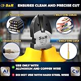 S&R VDE Insulated Diagonal Side Cutter 160mm 1000V Rated Pliers view 6