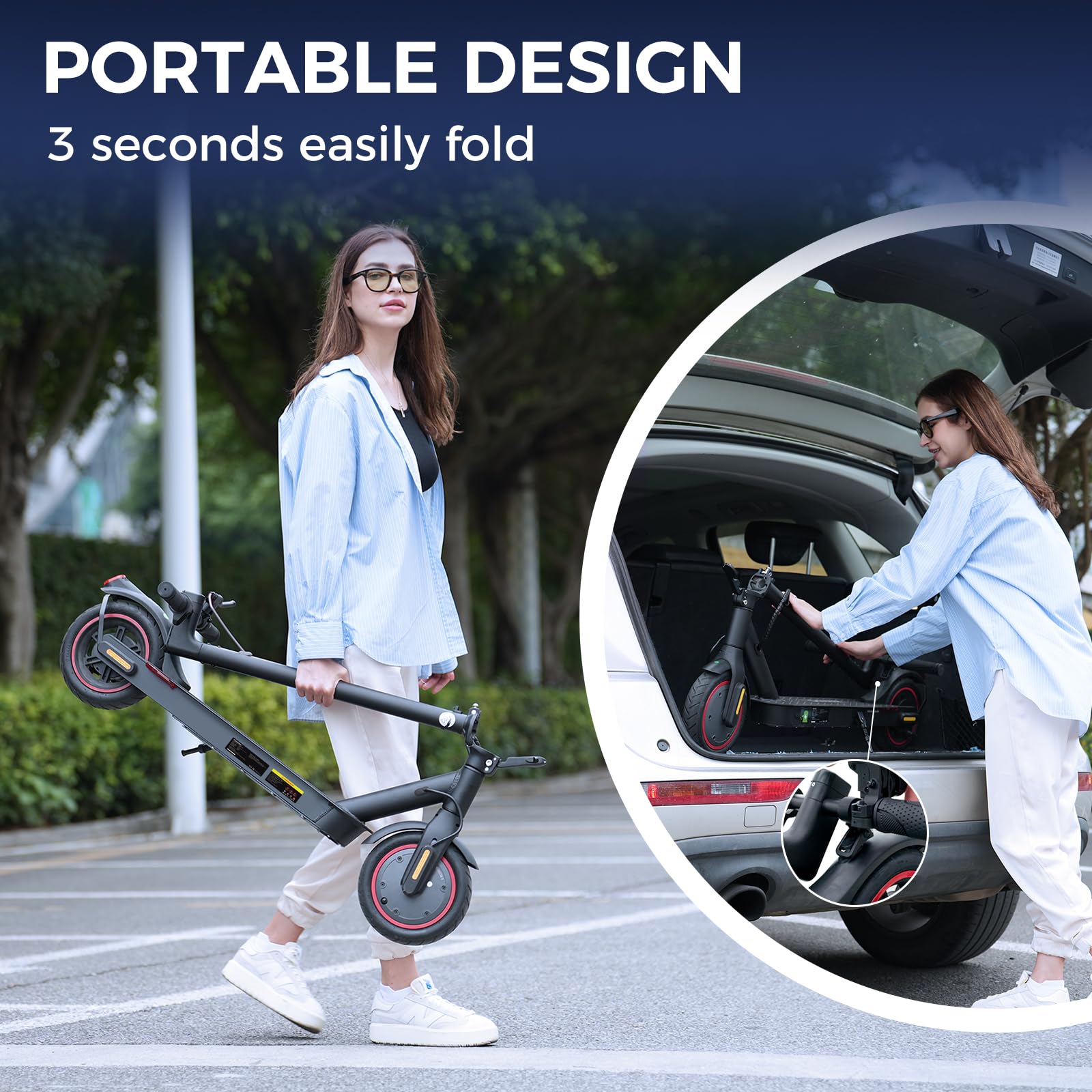 Electric Scooters - Electric Scooter for Kids, 500W/1000W Motor, 18/25 MPH Top Speed, 8.5'' /9.3'' Tires, 21/28 Miles, Long Range Electric Scooter for Adults and Teens