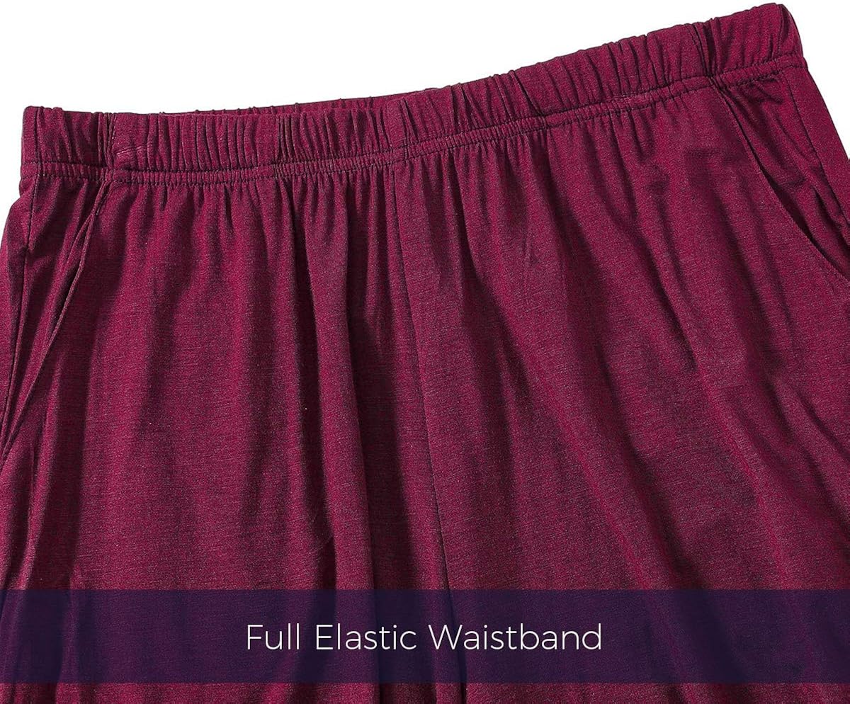 AIRIKE Women's Pajama Shorts Elastic Waisted Lightweight Woven Sleep Shorts Stretch Lounge Boxer Shorts with Pockets, 3 Pack at  Women’s Clothing store