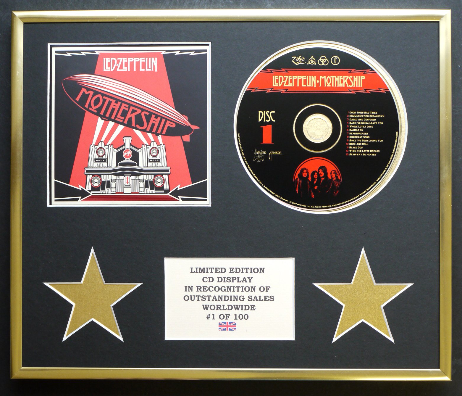 LED ZEPPELIN/CD DISPLAY/LIMITED EDITION/COA/MOTHERSHIP
