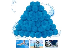 WLLEYAY 3.1 lbs Pool Filter Balls, New Upgrade Efficient Swimming Pool Filter Sand Alternative, Reusable Eco-Friendly Blue Filter Media Balls, Replace 110 lbs Filter Sand, Lasts for Several Seasons