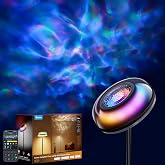 Govee Uplighter Floor Lamp with Nebula Effect, Projector for Living Room | Tri-Zone Warm Cool White light Standing Lamp, DIY Dynamic Nebula Lighting, Compatible with SmartThings, Alexa, and Matter