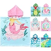 NovForth Kids Beach Towel for Boys Girls, Mermaid Hooded Bath Towel Wrap, Toddler Pool Towel with Hood