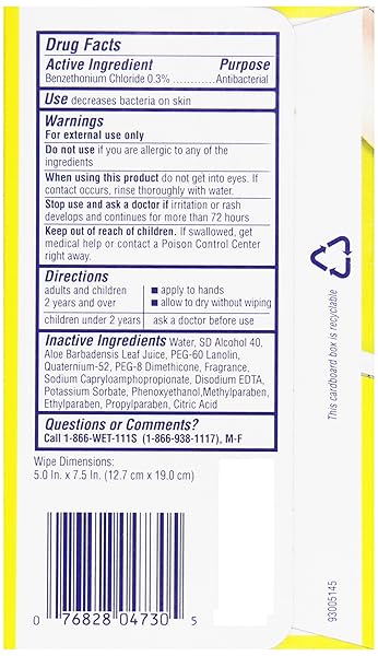 WET ONES ANTIBACTERIAL THICK MOIST TOWELETTES, CITRUS SCENT, SINGLES, 24 CT