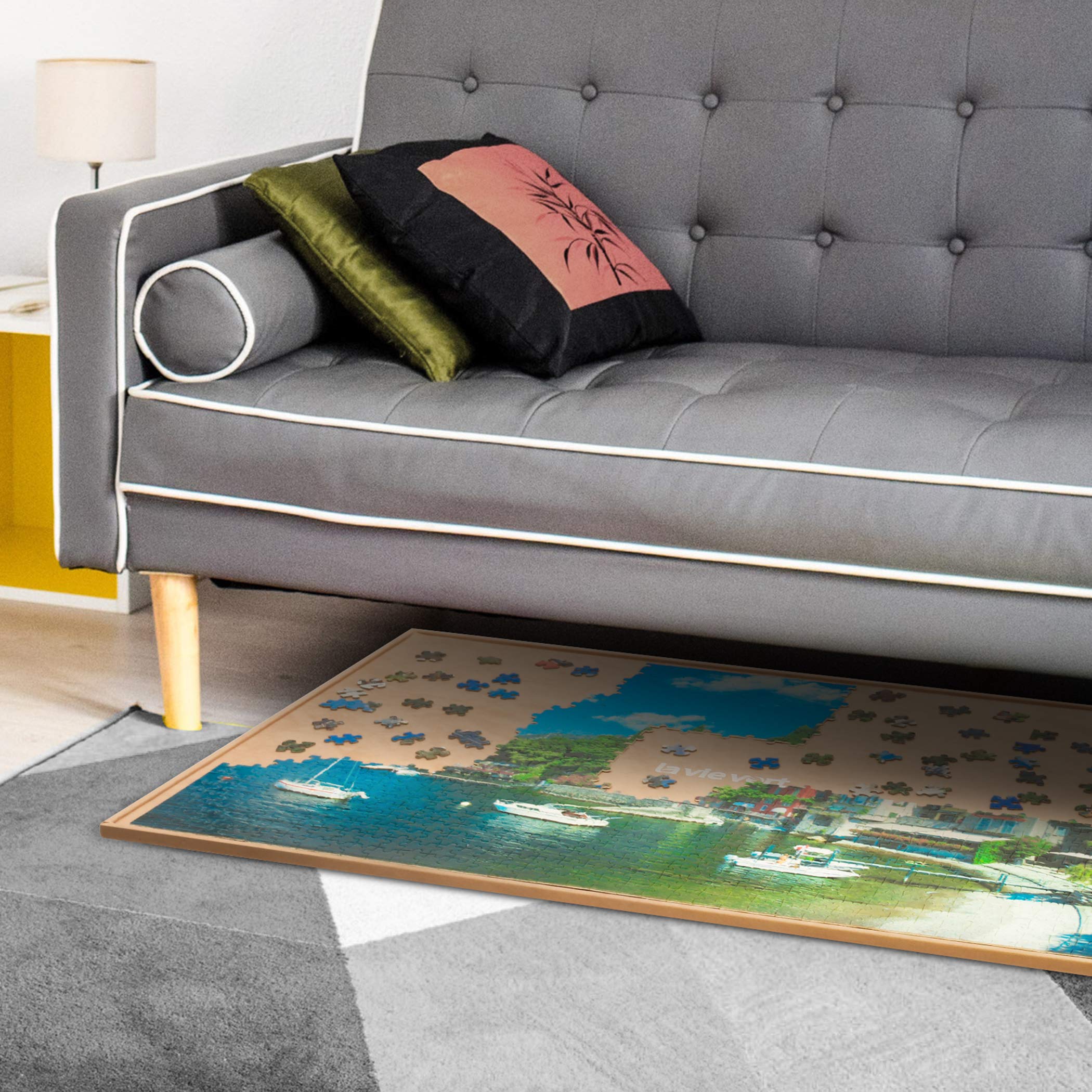 Lavievert Wooden Jigsaw Puzzle Board, Lightweight & Portable Puzzle Plateau Storage Saver with Non-Slip Surface for Up to 1000 Pieces