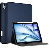 ProCase Slim Case for iPad Air 11-inch M3 2025 & M2 2024/10.9” 5/4th 2022/2020, Smart FolioStand Protective Cover with Pencil Holder for Air 7th/6th/5th/4th Gen -Navy