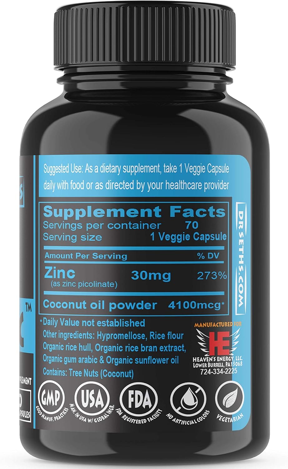 Zinc Supplement in Organic Sunflower Oil & Coconut Oil~ Zinc Picolinate Supplements Now Compare to: 50mg 100mg 25mg 10mg Code Capsules, Pure Liquid Chelated Gluconate Orotate Raw Vegan Vitamin 50 mg: Health & Personal Care