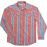 AG-GEAR Men's Long Sleeve Stockyard Pearl Snap Shirt, Breathable Button-Down Western Shirt for Men