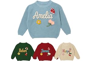 Duckbe Personalized Handmade Name Baby Sweater Custom Knit Sweater for Infant Newborn for Baby Girls Boys