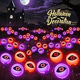 ELECLINK Halloween Decorations Outdoor Solar Lights, 6 Pack 36LEDs Scary Halloween Lights, Waterproof Swaying by Wind Spooky Solar Eyeballs Light for Yard Garden Grave Cemetery Halloween Decor
