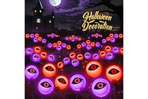 ELECLINK Halloween Decorations Outdoor Solar Lights, 6 Pack 36LEDs Scary Halloween Lights, Waterproof Swaying by Wind Spooky Solar Eyeballs Light for Yard Garden Grave Cemetery Halloween Decor
