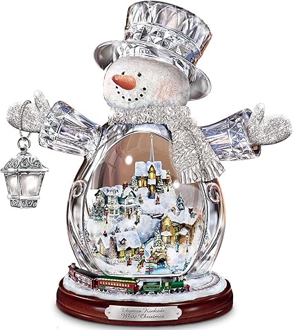Thomas Kinkade Crystal Snowman Figurine 