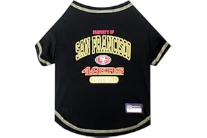 PETS FIRST NFL San Francisco 49ers Dog T-shirt X-Large. - Licensed Shirt for Pets Team Colored with Team Logos- Premium Stretchable Materials for the comfort of your Dog & Cat