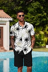 COOFANDY Men's Hawaiian 2 Piece Outfits Summer