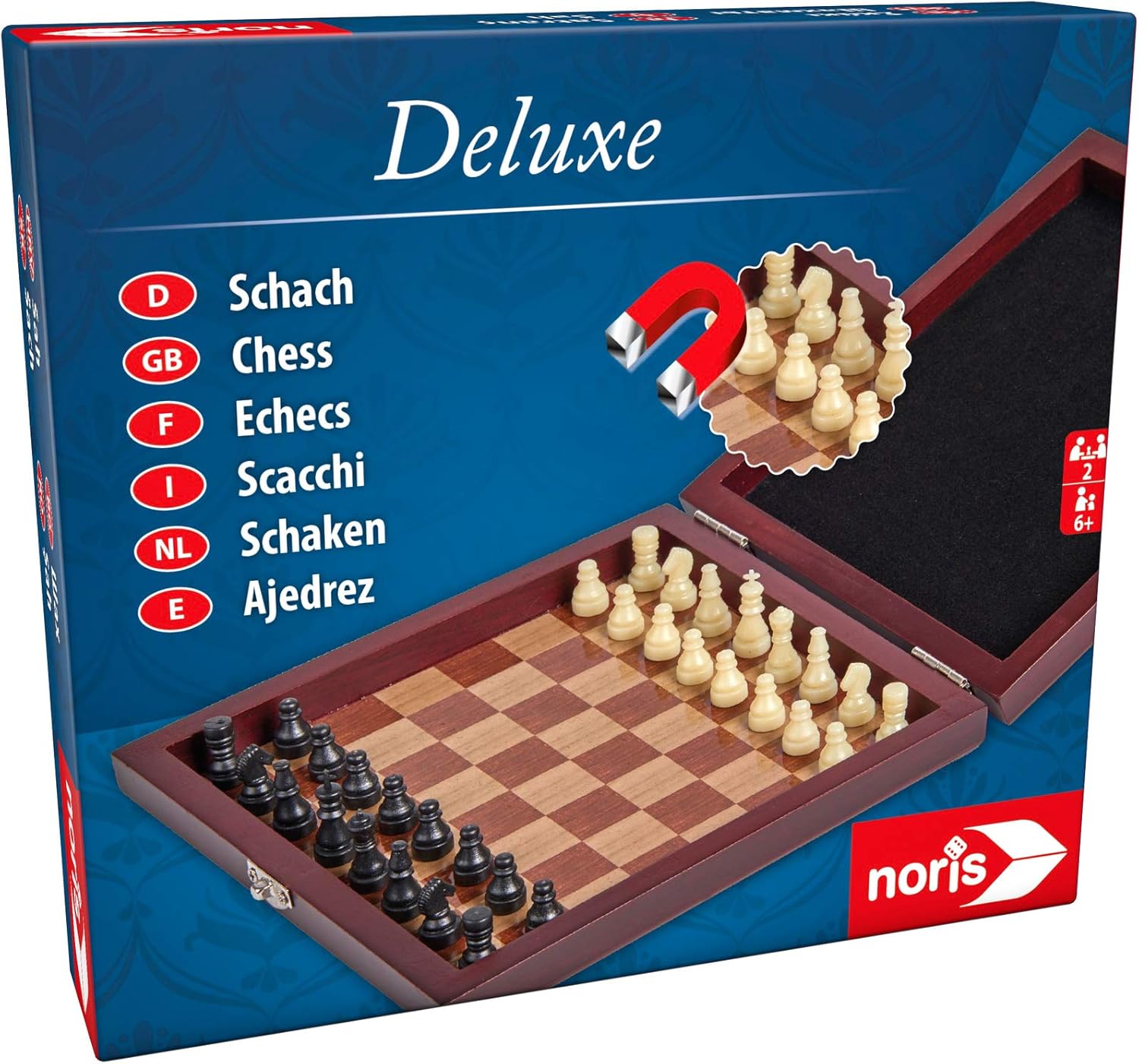 Amazon Com Noris Spiele Gmbh Co Kg Deluxe Reisespiel Schach Holzbox Board Game Toys Games