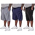 Real Essentials Men's Big & Tall 3-Pack Dry Fit & Mesh Active Athletic Perfomance Shorts (3X-5X)