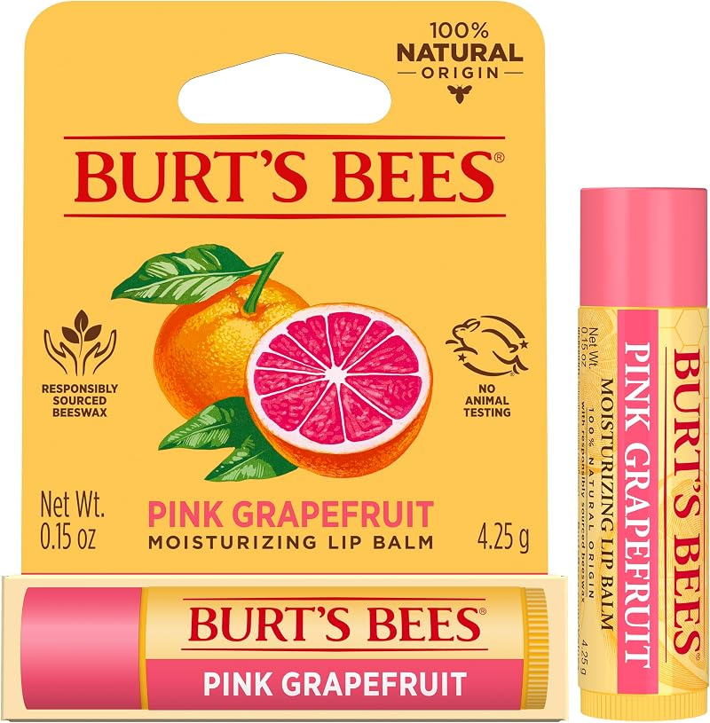Burt's Bees Pink Grapefruit Moisturizing Lip Balm 0.15 oz