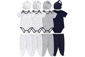 Jimonda Baby Boys Girl Layette Set Organic Cotton Clothes Gift Sets 12-Piece 0-12 Months