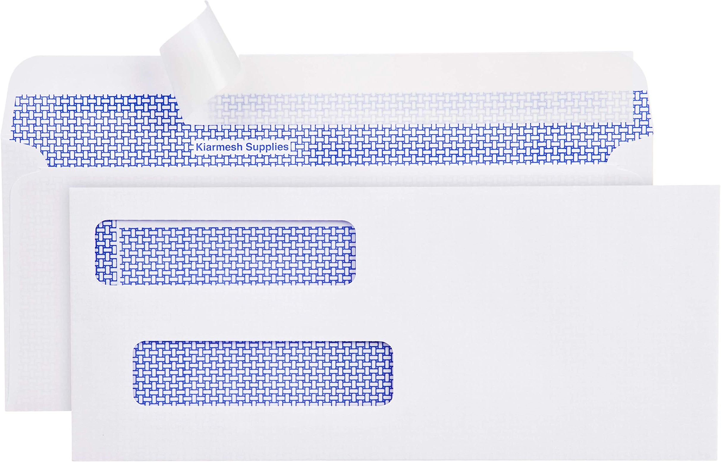 550 Double Window Check Envelopes, Security Tinted - Compatible for QuickBooks Checks - Computer Checks - Laser Checks - 3 5/8 X 8 11/16 - Made in USA - Premium Storage Box - [NOT for INVOICES]