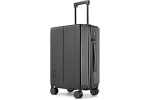 Hulsin Carry On Luggage with TSA Lock, Carry on Suitcase 22x14x9 Airline Approved, Carry-on luggage with 360° Spinner Wheels, Hardside 20 Inch Lightweight Hard Shell Suitcase (Black, 20-Inch)