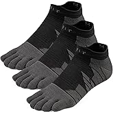 Kfit Toe Socks for Men Women COOLMAX Athletic Running Five Finger Socks Ankle Compression Breathable Lightweight 3 Pair