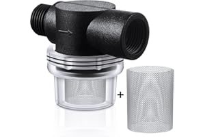 Honoson 2 Pcs Water Pump Strainer Filter Set Include Twist on Pipe Filter and Extra 50 Mesh Stainless Steel Screen, Rv Replacement 1/2 Inch Twist-on Pipe Strainer Compatible with WFCO or Shurflo Pump