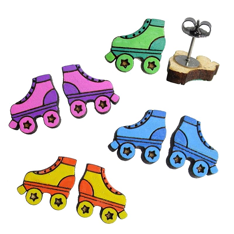 Cute Colorful Roller Skate Stud Earrings, Roller Skates