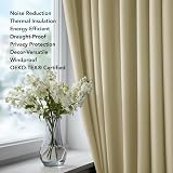 Deconovo Window Decoration Thermal Insulated Eyelet Curtains Beige 46x84 2 view 9
