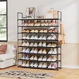 OYREL 8 Tier Shoe Rack 32-40 Pairs Black Non-Woven Storage Organizer view 7