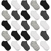 SPTRAMLE Kids Socks - 25 Pairs Toddler Ankle Socks Set, Low Cut for Boys & Girls (0-14 Years Old)