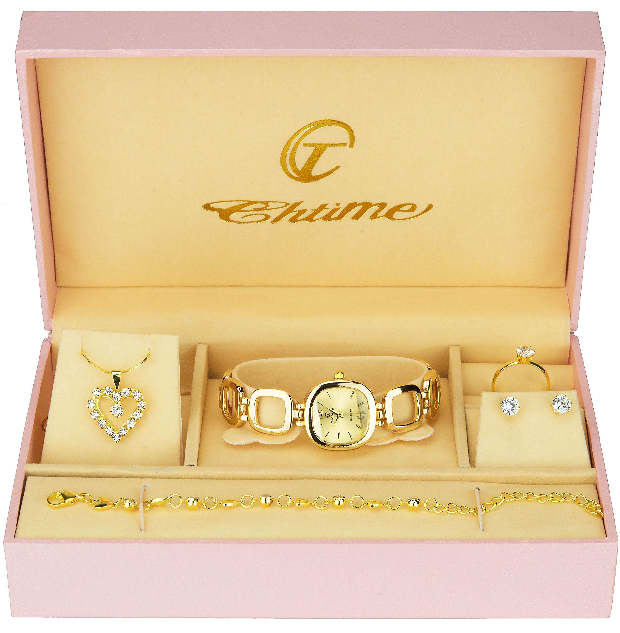 Gift Set Women's Watch - Jewelry Set- Necklace-Ring- Earrings - Band