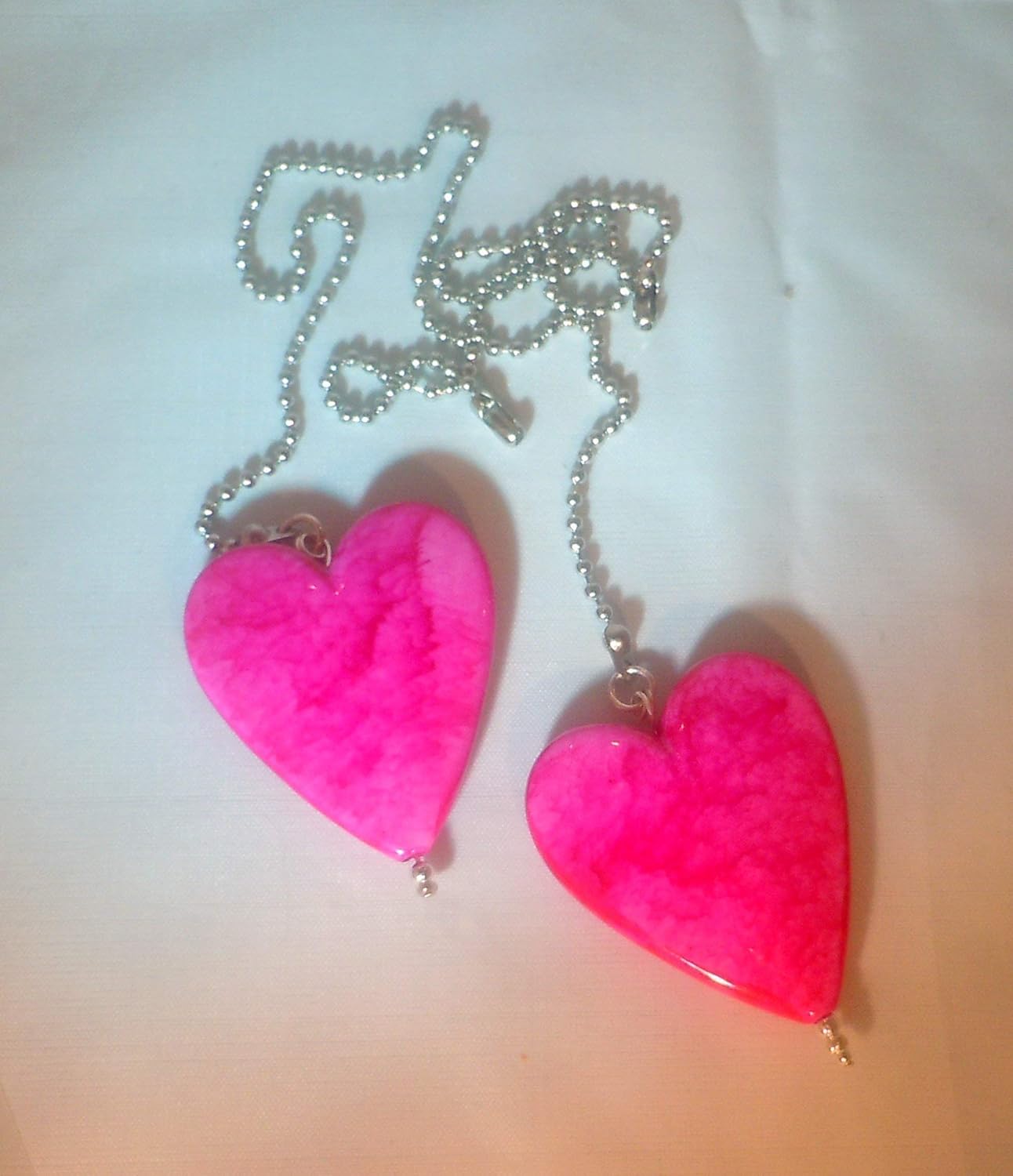 Pink Heart Ceiling Fan Light Pull Ball Chain Ball Chain Romantic