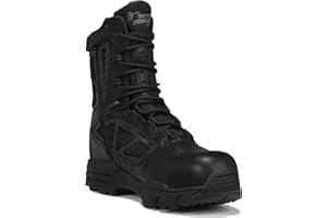 Belleville Chrome TR998Z WP CT 8” Waterproof Black Tactical Boots for Men with Zipper - Featuring Composite Safety Toe, BBP Membrane, and StreetNav Traction Outsole