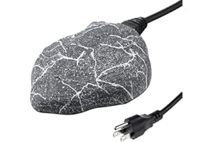 Saillong Bird Bath Deicer Heated Rock, 80W Submersible Utility Decorative De Icer, Thermostatic Controlled Winter Water Heater with Aluminum Base for Outdoor Bird, Chicken, Duck(1 Pack,Gray)