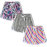 Girls 3-Pack Athletic Shorts Toddlers Workout Active Running Shorts Dolphin Gym Short Pants with Bow 3-10 Years