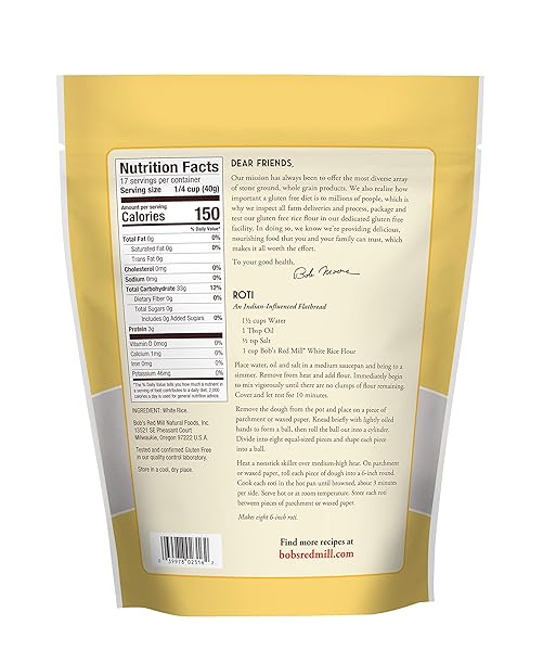 BOB’S RED MILL GLUTEN FREE WHITE RICE FLOUR, 24 OUNCE (PACK OF 1)